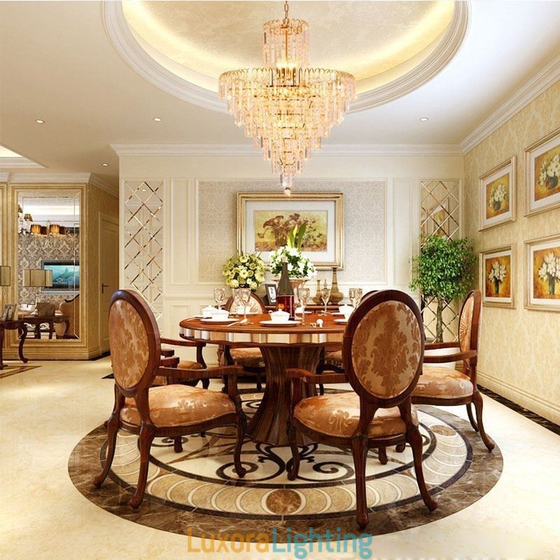 Designer Touch Decorative Modern Elegant Crystal Pendant Light Conical Chandelier