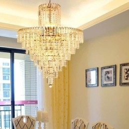 Designer Touch Decorative Modern Elegant Crystal Pendant Light Conical Chandelier