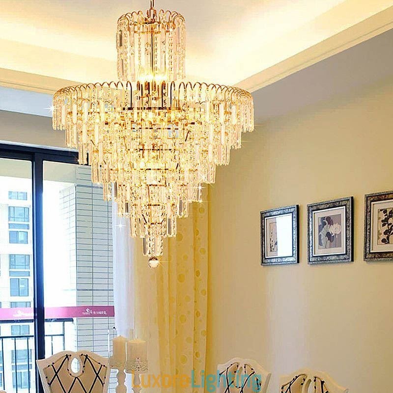 Designer Touch Decorative Modern Elegant Crystal Pendant Light Conical Chandelier