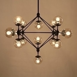 Designer Touch Decorative Chandelier 15 Lights Glass Ball Lights Retro Outdoors Garage Metal