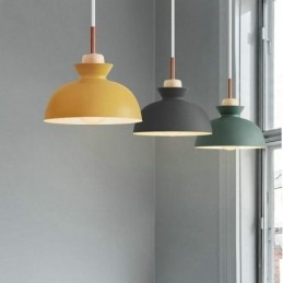 Designer Touch Decorative Pendant Light Nordic Metal Dome Macaron Colors Lamp Light
