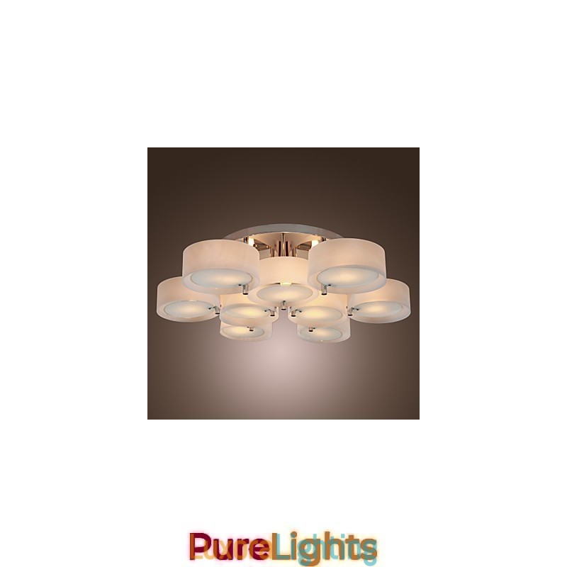 Designer Touch Decorative Modern Contemporary Chrome Metal Chandelier Flush Mount