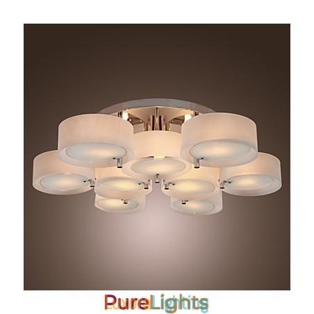 Designer Touch Decorative Modern Contemporary Chrome Metal Chandelier Flush Mount
