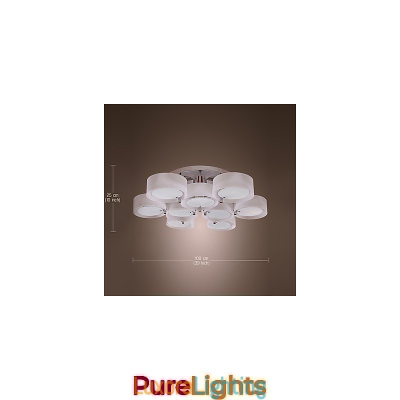 Designer Touch Decorative Modern Contemporary Chrome Metal Chandelier Flush Mount