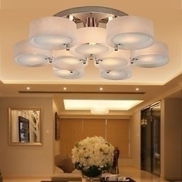 Designer Touch Decorative Modern Contemporary Chrome Metal Chandelier Flush Mount