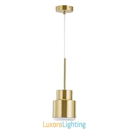 Designer Touch Decorative Postmodern Glass Pendant Light Golden Cylinder Lamp Bright Lighting Light