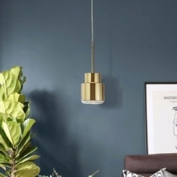 Designer Touch Decorative Postmodern Glass Pendant Light Golden Cylinder Lamp Bright Lighting Light