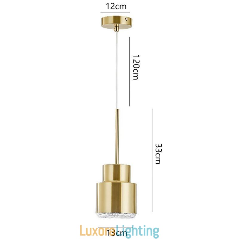 Designer Touch Decorative Postmodern Glass Pendant Light Golden Cylinder Lamp Bright Lighting Light