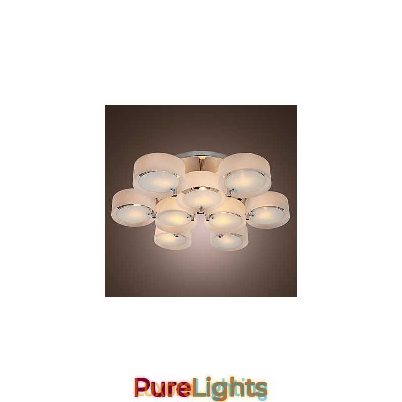 Designer Touch Decorative Modern Contemporary Chrome Metal Chandelier Flush Mount