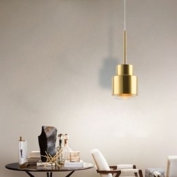 Designer Touch Decorative Postmodern Glass Pendant Light Golden Cylinder Lamp Bright Lighting Light
