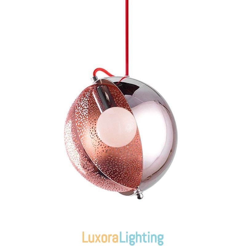 Designer Touch Decorative Modern Rose Gold Pendant Light Half Round Glass Lamp Shade Light Cafe