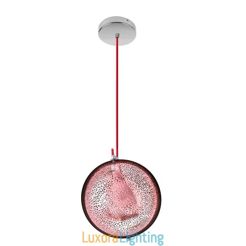 Designer Touch Decorative Modern Rose Gold Pendant Light Half Round Glass Lamp Shade Light Cafe