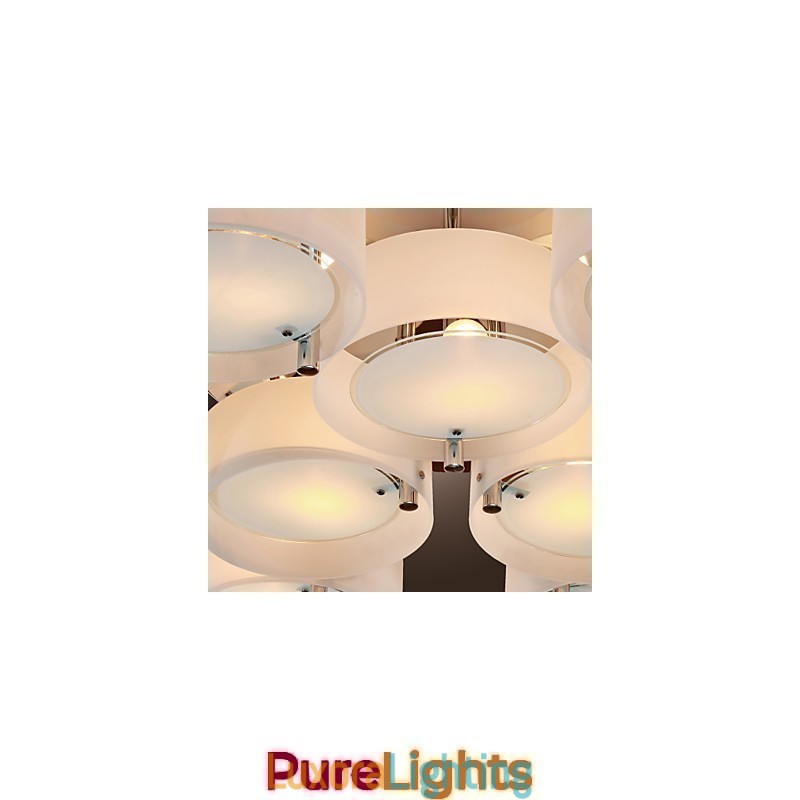 Designer Touch Decorative Modern Contemporary Chrome Metal Chandelier Flush Mount