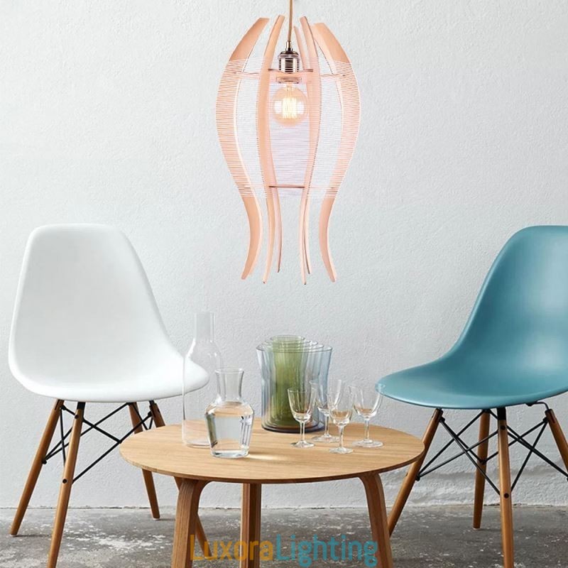 Designer Touch Decorative DIY Nordic Wood Fish Pendant Light
