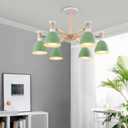 Designer Touch Decorative Nordic Macaron Pendant Light Creative Wood Chandelier