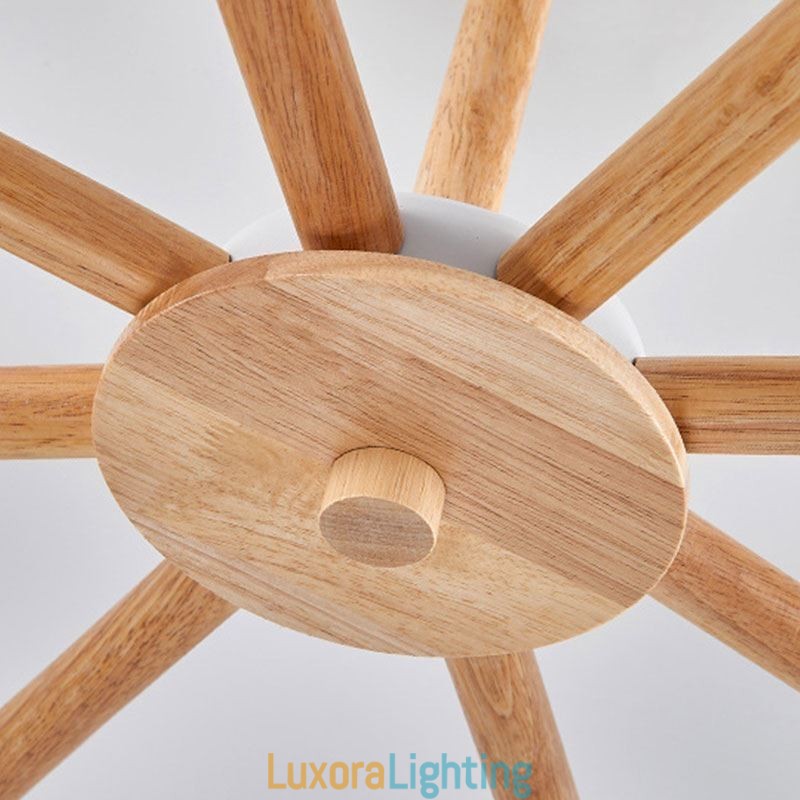 Designer Touch Decorative Nordic Macaron Pendant Light Creative Wood Chandelier