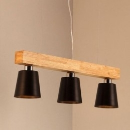 Designer Touch Decorative Nordic Wood Chandelier Unique Straight Pendant Light Cafe