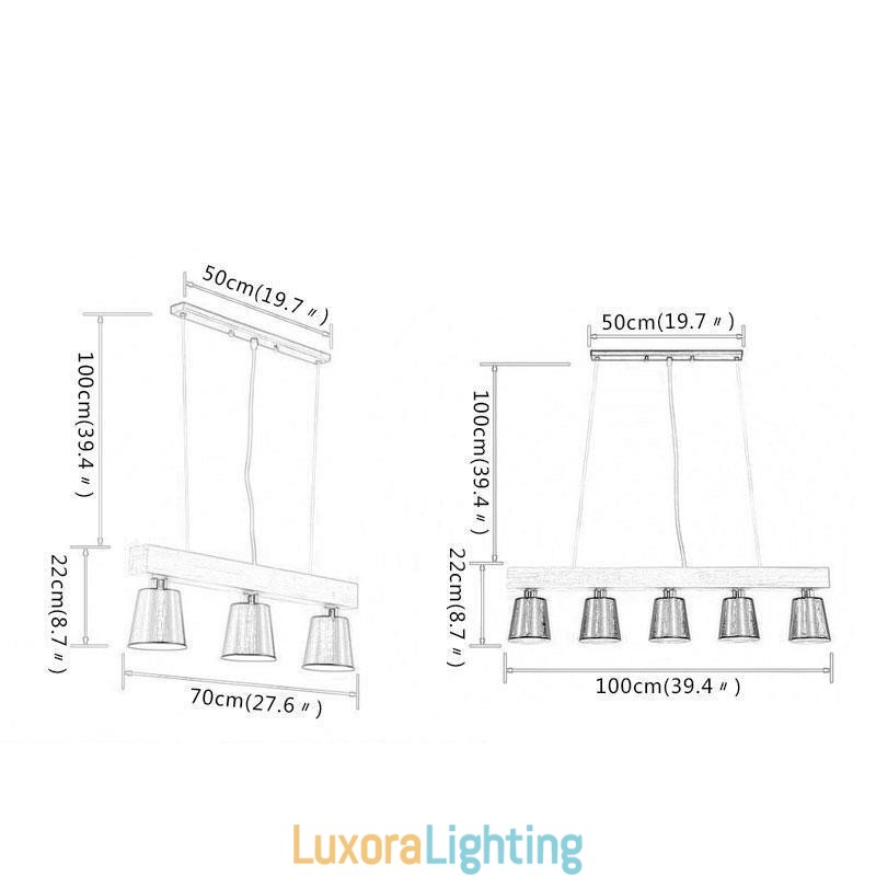 Designer Touch Decorative Nordic Wood Chandelier Unique Straight Pendant Light Cafe