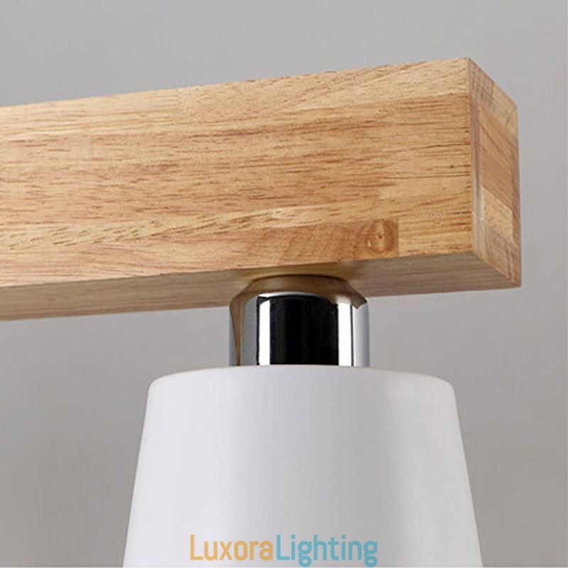 Designer Touch Decorative Nordic Wood Chandelier Unique Straight Pendant Light Cafe