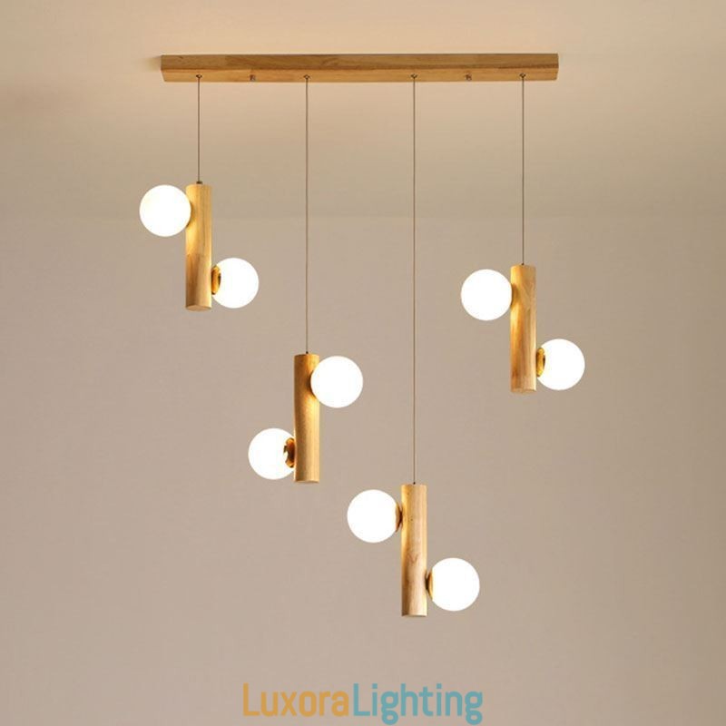 Designer Touch Decorative Wood Pendant Light Magic Bean Cluster Ceiling Light Island
