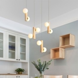 Designer Touch Decorative Wood Pendant Light Magic Bean Cluster Ceiling Light Island