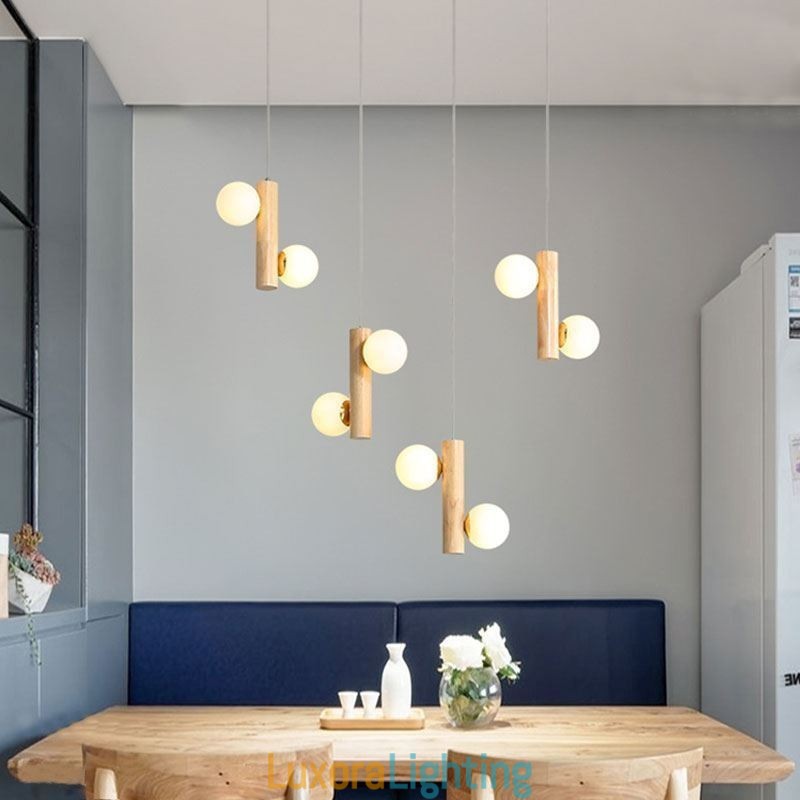 Designer Touch Decorative Wood Pendant Light Magic Bean Cluster Ceiling Light Island