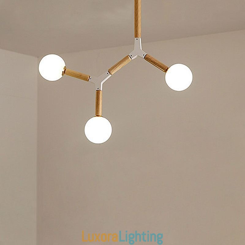 Designer Touch Decorative Nordic Magic Bean Pendant Light Creative Wooden Lighting