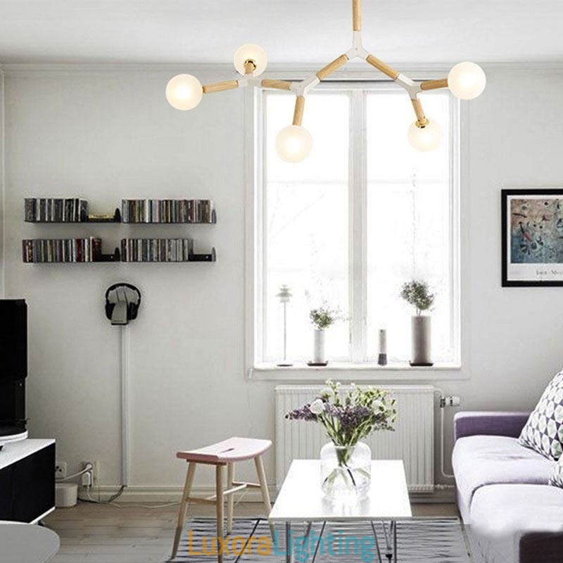 Designer Touch Decorative Nordic Magic Bean Pendant Light Creative Wooden Lighting