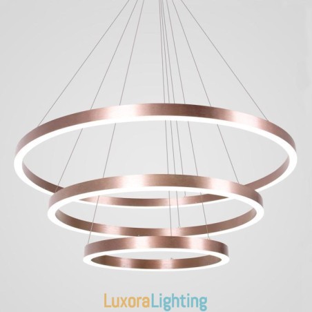 Designer Touch Decorative Pendant Light Drawing Craft 3 Rings Lamp 80+60+40cm