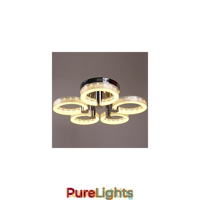 Designer Touch Decorative Acrylic Chandelier with 5 lights (Chrome Finish)