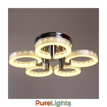 Designer Touch Decorative Acrylic Chandelier with 5 lights (Chrome Finish)