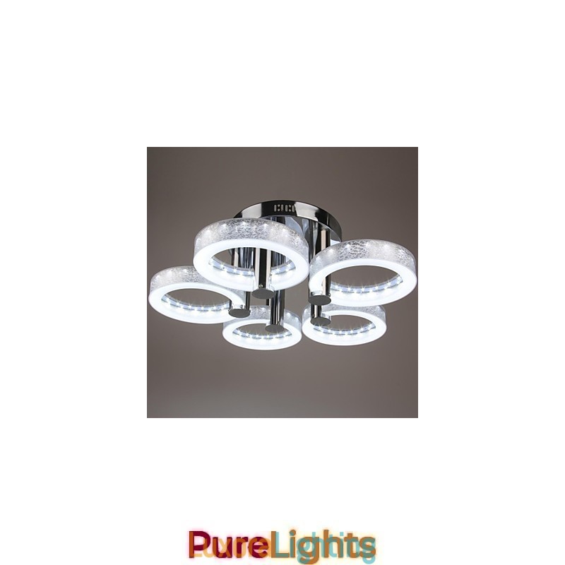 Designer Touch Decorative Acrylic Chandelier with 5 lights (Chrome Finish)