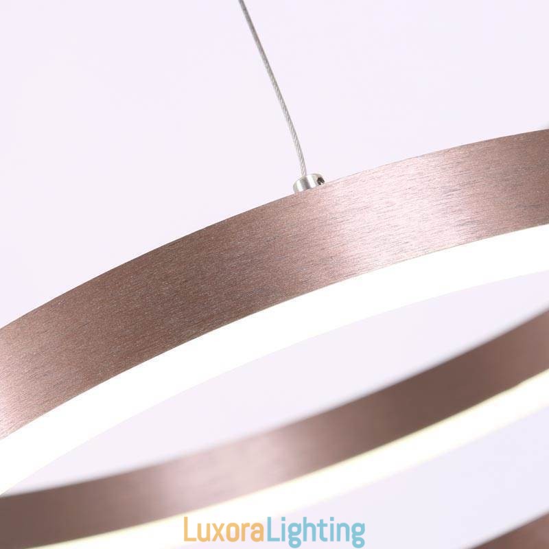 Designer Touch Decorative Pendant Light Drawing Craft 2 Rings Lamp 60+40cm