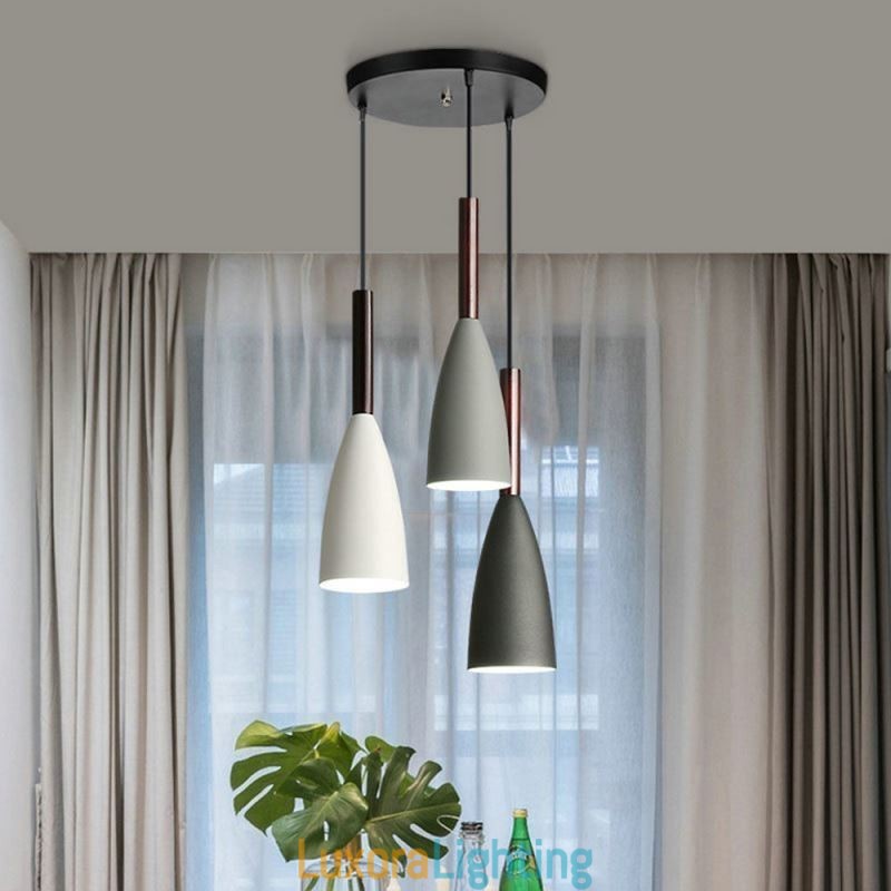 Designer Touch Decorative Modern Simple Pendant Light Three Lights Creative Aluminum Art Light Fixture Cafe