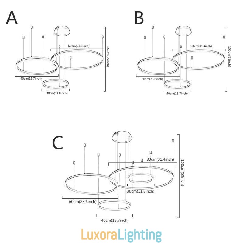 Designer Touch Decorative Postmodern Pendant Light Acrylic Ring Shape Pendant Light