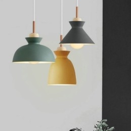 Designer Touch Decorative Pendant Light Nordic Metal Dome Macaron Colors Lamp Light