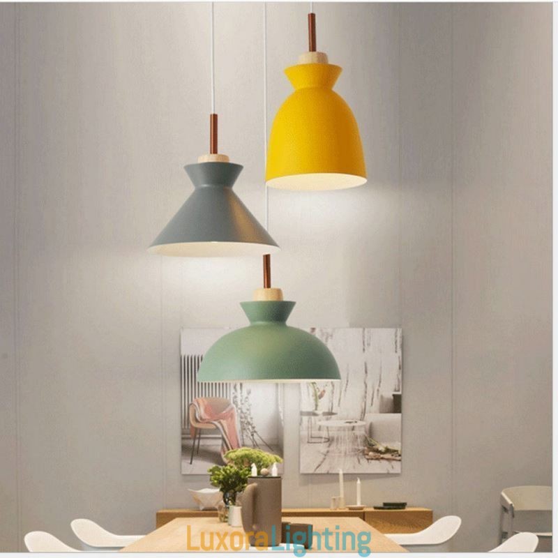 Designer Touch Decorative Pendant Light Nordic Metal Dome Macaron Colors Lamp Light