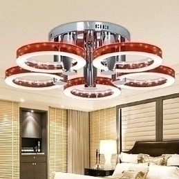 Designer Touch Decorative Modern Red Acrylic Chandelier with 5 lights (Chrome Finish)