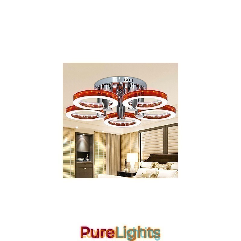 Designer Touch Decorative Modern Red Acrylic Chandelier with 5 lights (Chrome Finish)