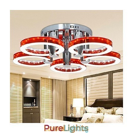 Designer Touch Decorative Modern Red Acrylic Chandelier with 5 lights (Chrome Finish)