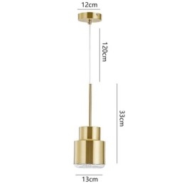 Designer Touch Decorative Postmodern Glass Pendant Light Golden Cylinder Lamp Bright Lighting Light