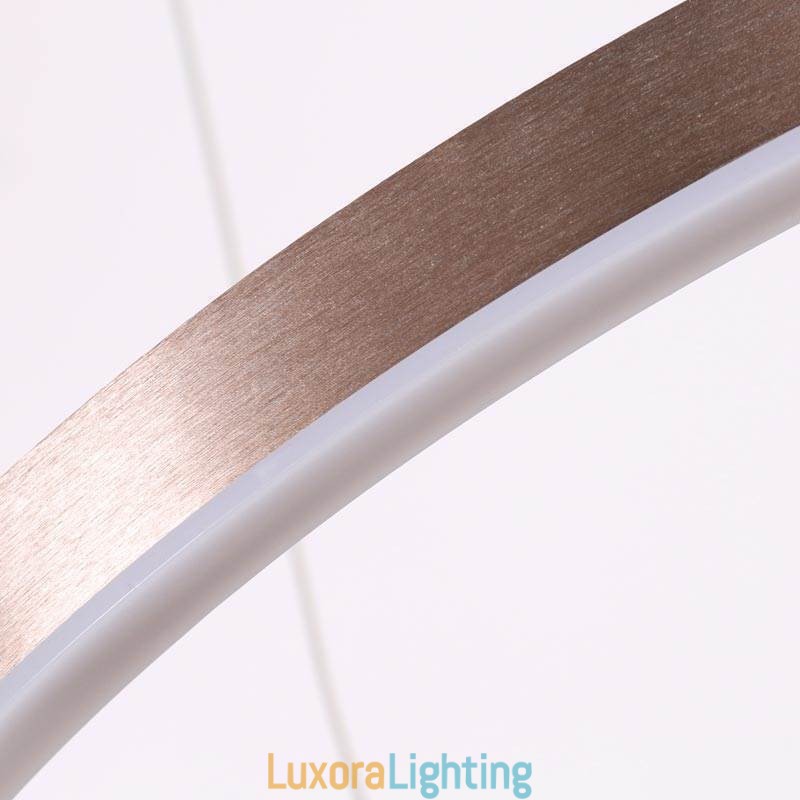 Designer Touch Decorative Pendant Light Drawing Craft 2 Rings Lamp 60+40cm