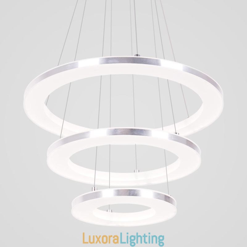 Designer Touch Decorative Modern Pendant Light Acrylic 3 Rings Lamp 40+30+20cm