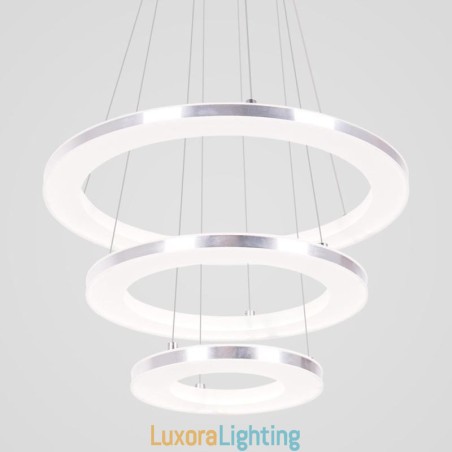 Designer Touch Decorative Modern Pendant Light Acrylic 3 Rings Lamp 40+30+20cm