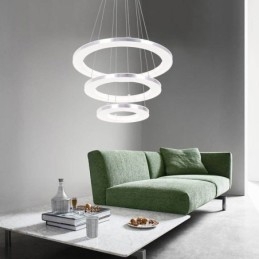 Designer Touch Decorative Modern Pendant Light Acrylic 3 Rings Lamp 40+30+20cm