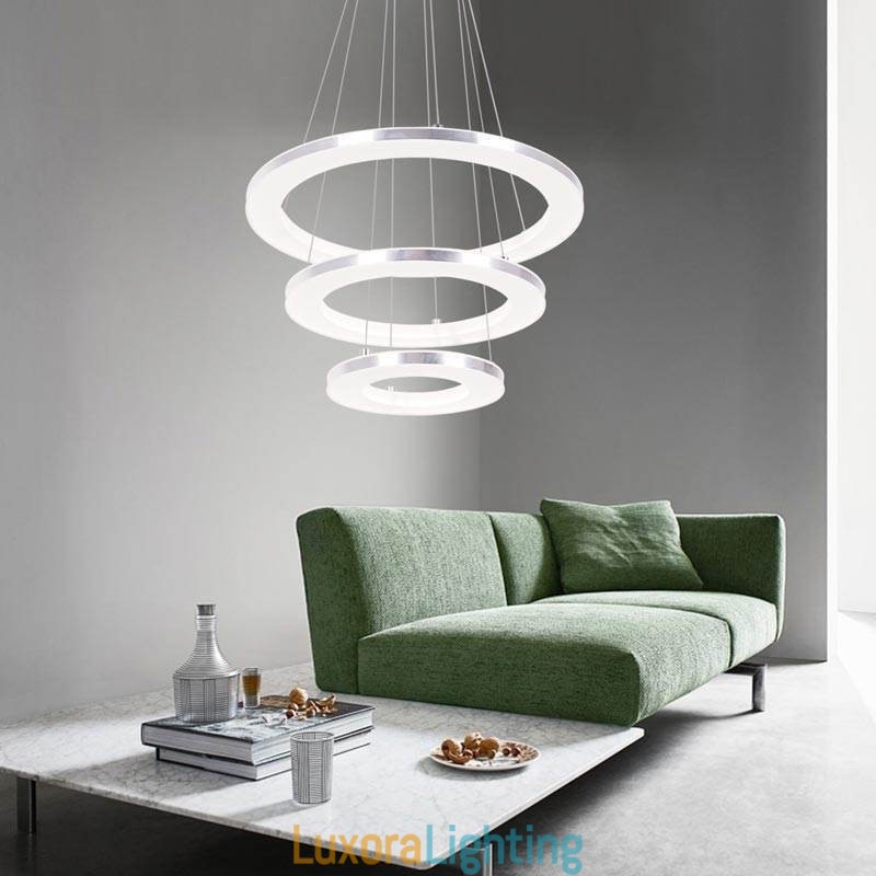 Designer Touch Decorative Modern Pendant Light Acrylic 3 Rings Lamp 40+30+20cm