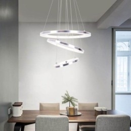 Designer Touch Decorative Modern Pendant Light Acrylic 3 Rings Lamp 40+30+20cm