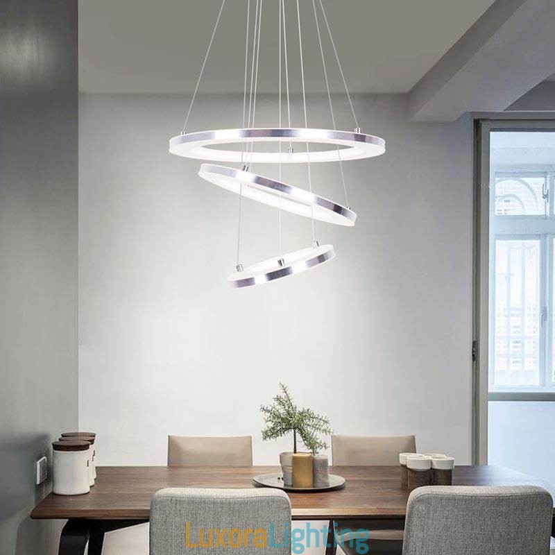 Designer Touch Decorative Modern Pendant Light Acrylic 3 Rings Lamp 40+30+20cm