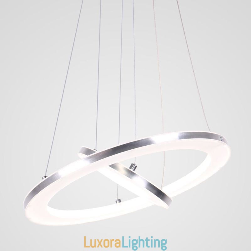 Designer Touch Decorative Modern Pendant Light Acrylic 2 Rings Lamp 40+20cm