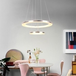 Designer Touch Decorative Modern Pendant Light Acrylic 2 Rings Lamp 40+20cm